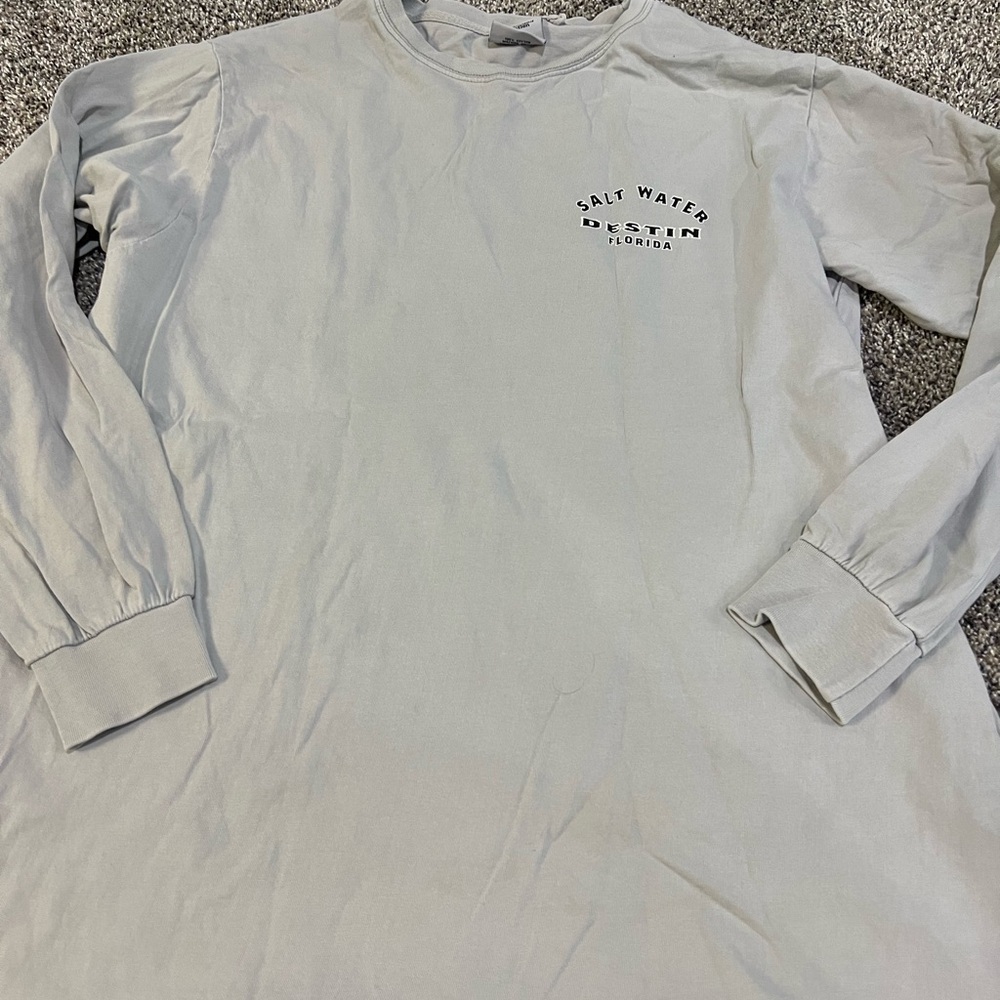 Gray Long Sleeve Salt Water Shirt - Picture 5 of 5